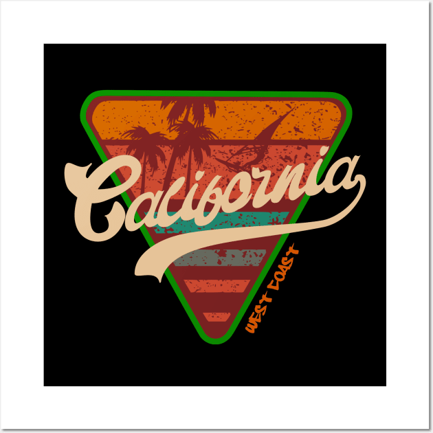 California Surf retro vintage lifestyle badge triangle Wall Art by SpaceWiz95